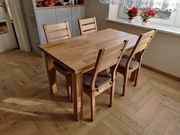 Stół Dębowy Drewniany 145x79 – gruby blat 4 cm