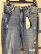 Jeansy szerokie nogawki dziury M.Sara