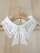 Biały Haftowany Ażurowy Kołnierzyk Doczepiany Odczepiany Fałszywy