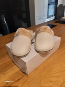 KLAPKI Z FUTERKIEM TRACZYK BIAŁE Ortopedyczne SKÓRA NATURALNA FUSBET r.39