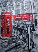 Obraz malowany ręcznie akrylami na plotnie 70 na 50 cm.