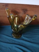 Wazon Palczak rećznie robiony duży szkło miodowe sodowe Huta Wołomin