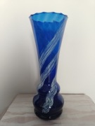 Wazon szkło kobalt Krosno makora wysoki