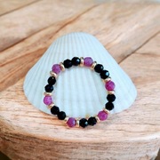  Pierścionek z Turmalinu i Rubinu