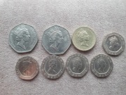 Zestaw monet brytyjskich - funty,pensy