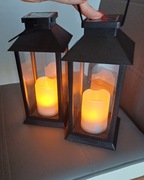 Latarnie zewnętrzne słoneczne z bezpłomieniową świecą Led