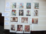 16szt. znaczki seria Fi 3089 ,Fi 3099 Polska 1989r. MALARSTWO KWIATY klej