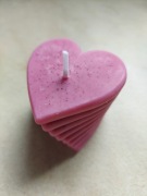 świeczka serca różowa liliowy na Walentynki