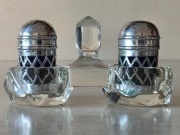 "C. BROS CHROMIUM PLATE" Kobaltowe Szkło, Anglia, lata 50. XX w.