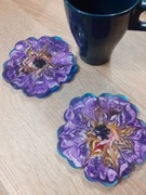 Podkładki pod kubek z żywicy epoksydowej   dwukrotnne.  Zestaw 2 szt.i