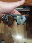 Vintage 'Okulary przeciwsłoneczne Adidas Black Lacquered Trefoil Oryginalne