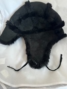 Czapka  Pilotka, Uszatka  Accessorize, czarna, skóra naturalna, os.dorosła