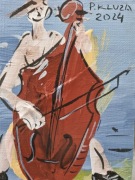 Paweł KLUZA - obraz akrylowy "KONTRABASISTKA" - ORYGINAŁ