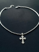 Naszyjnik Opium bransoletka i pierścionek emo streetwear chrome hearts