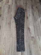 Spodnie damskie w zwierzęcy wzór ciemne materiałowe rozmiar S wężowy wzór 