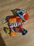 Zabawka przytulanka kolorowa zebra Balibazoo gryzak grzechotka