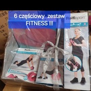 Mega paka - 6 częściowy zestaw fitness piłka,  obciążenia,  roler