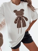 T-shirt oversize teddy biały