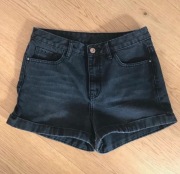 New Look czarne jeansowe spodenki spodnie szorty 38 M bawełna