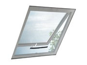 Moskitiera na okno dachowe z osłoną przeciwsłoneczną, 130x150 cm, czarna