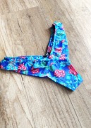 Dół bikini Calzedonia brazyliany falbanka floral chabrowy M