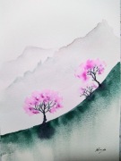 Obraz, Akwarela - abstrakcja,  wiosna,  A5.