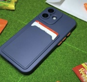 Etui Card Holder do iPhone 16 Granatowe + Portfel