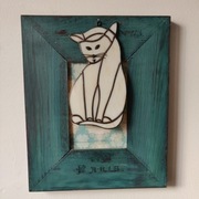 Witraż ozdobna zawieszka - kotek