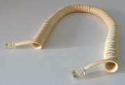 kabel telefoniczny spiralny - kremowy, dł 45cm