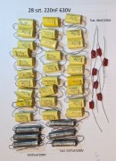 Kondensatory MIFLEX MKSE-011 220nF/630V komplet 28szt.+dodatkowe