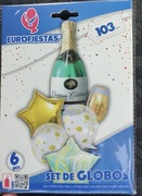 Zestaw balonow 6 sztuk: duzy Szampan 103 cm