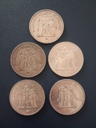 50 franków Herkules 5 szt. (0.9 Ag)