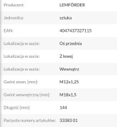 Drążek lewy przód 