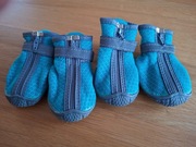 Wodoodporne buty dla psa antypoślizgowe turkusowo-szare rozmiar 5, 4 szt