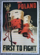 Poster / plakat wojenny POLAND FIRST TO FIGHT nowy