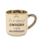 Kubek złoty rant i ucho, elegant z napisem