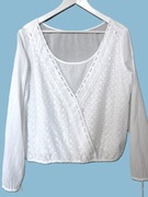 Bluzka biała. Haft richelieu. 100% bawełna. Roz. 40/L, 42/XL