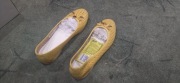 Nowe Skórzane Baleriny WOJAS 39 – Żółte / Ażurowe – Skóra Naturalna