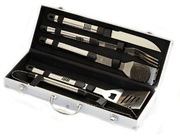 Zestaw sztućców do grila stal szczypce nóż szczotka do czyszczenia lopatka