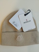 Czapka Moncler beżowa z wełny i bawełny 