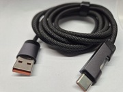 Kabel USB A do C 2m z diodą RGB, w oplocie, nowy