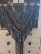 Szara makrama 45 cm x 70 cm .