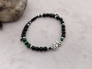 Bransoletka męska/unisex kamienie naturalne, stal UNIKAT 