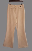 Damskie eleganckie beżowe spodnie materiałowe w paski JbyC 42/XL 