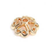 Nakładki na Koraliki, Mosiądz, Pozłacane 18K, 9 mm., 5 szt.