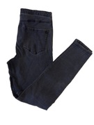 Czarne spodnie jeans z rozdarciami i lampasami r S pas 68-76cm