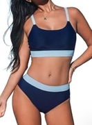 nowy granatowy dwuczęściowy strój kąpielowy cupshe rozmiar M brak paragonu