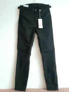 Nowe czarne spodnie H&M M Wysoki Stan Elastyczne Rurki Skinny Jeggins