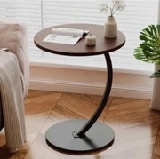 Mini stolik kawowy sztuczne drewno i stal Włoski minimalistyczny styl