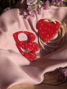 Komplet biżuterii | serce | porcelana | kolczyki | wisiorek 